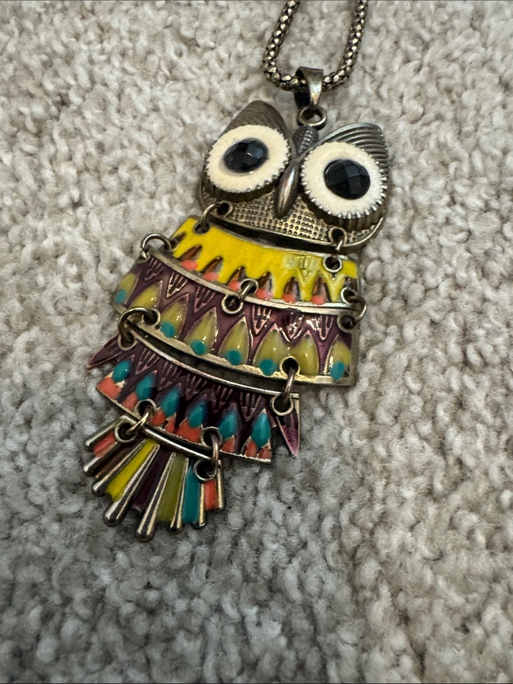 Colorful Owl Pendant Necklace